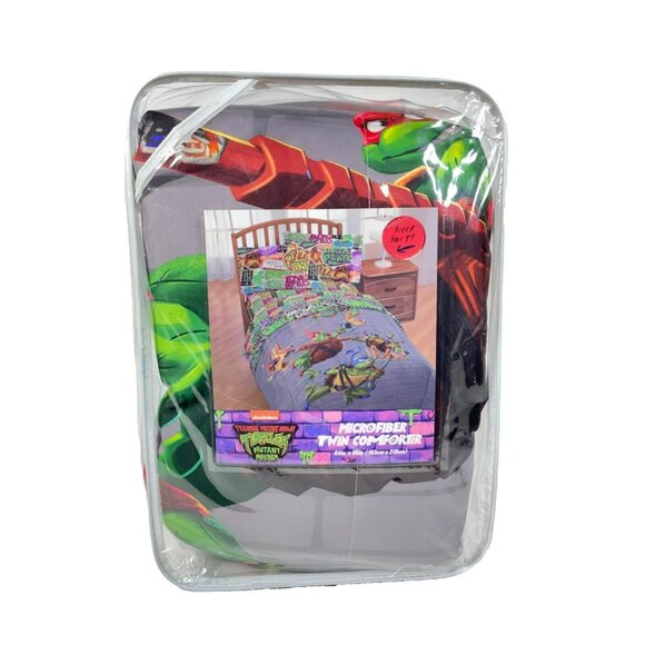 Teenage Mutant Ninja Turtles Reversible Kids Microfiber Twin Comforter 64" x 86" - Picture 3 of 9